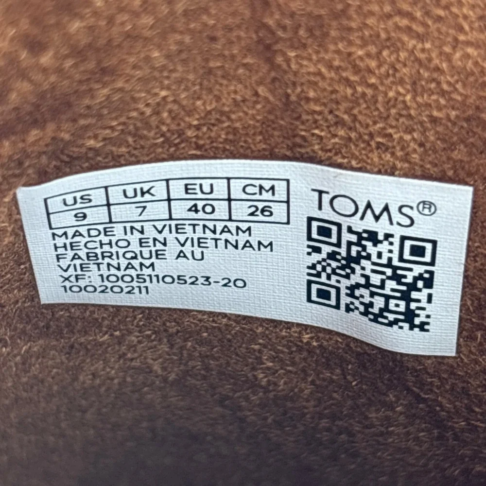 Toms Clare Wedge Ankle Boots Tan Brown Women Size 9 Leather Suede Pull On Casual